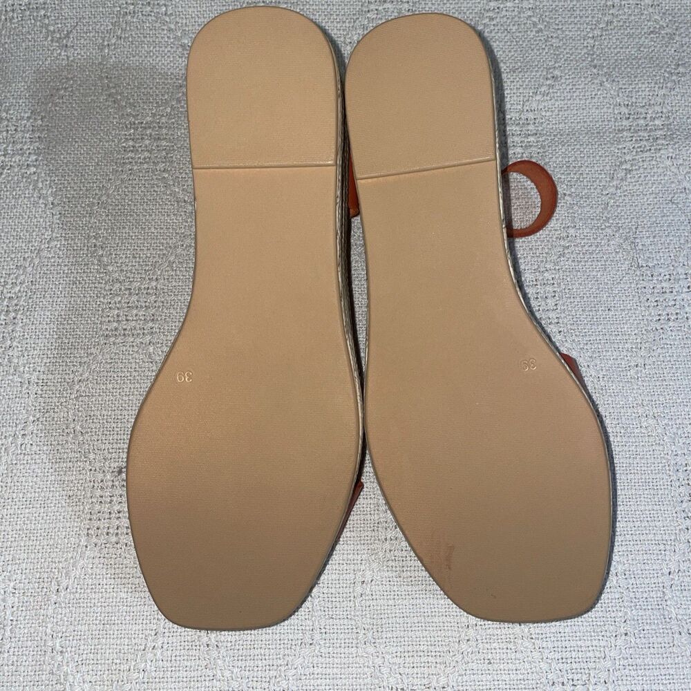 Bertuchi Women’s Slingback Espadrilles Size 39 U.S. 8 M Orange Leather Cruise - Picture 6 of 12